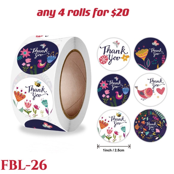4 rolls of Thank you stickers-#FBL-20 - Picture 14 of 15